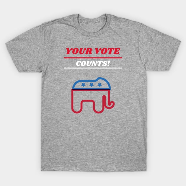 Your Vote Counts Republican T-Shirt by Town's End Design